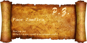 Paor Zamfira névjegykártya
